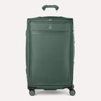 Travelpro VersaPack+ Large Check-In Spinner in Desert Sage Green, featuring Contour Grip handle and 360° spinner wheels.

