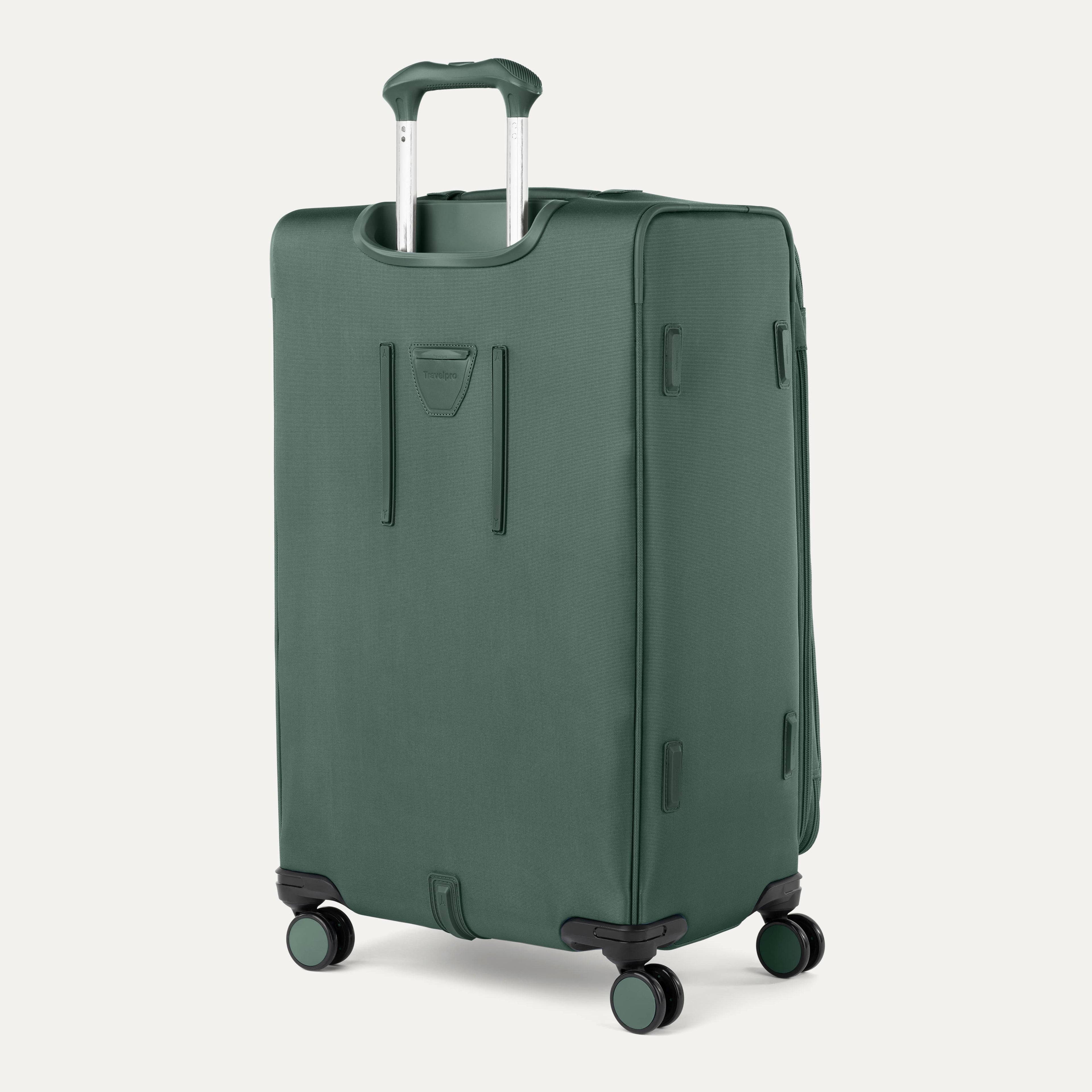Back of Softsided VersaPack+ Extra Large Checked Luggage Spinner in Green