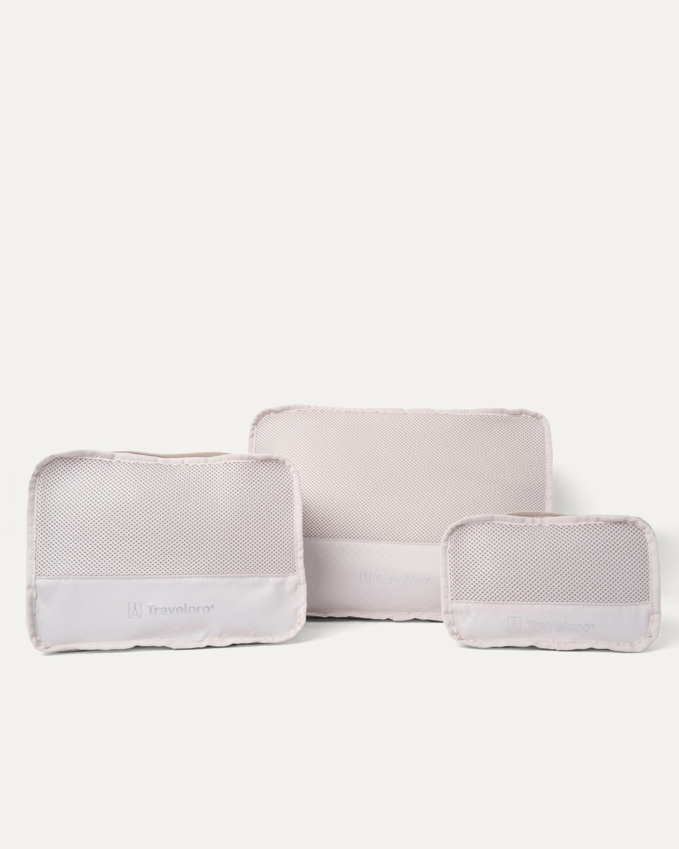 Packing cubes included with the Travelpro Platinum Reserve Carry-On Hardside Spinner in Black Dust