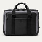  Falcon Grey Travelpro® Altitude™ Full Expansion Brief shown from the front, featuring dual top handles, a front zippered pocket, two vertical straps, and a centered Travelpro® logo.