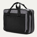 Falcon Grey Travelpro® Altitude™ Full Expansion Brief shown from the rear angle, featuring a large black back panel with dual top handles 