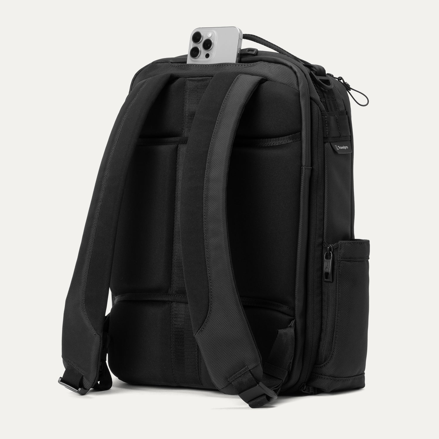 black small laptop backpack Travelpro Altitude Slim Expandable Laptop Backpack 20-24L in Falcon Grey