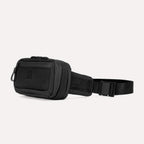 Travelpro Altitude Sling 2L in Jet Black, featuring an exterior zip pocket and adjustable waist strap.
