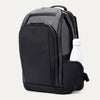 Front angled view of Travelpro Altitude All-Purpose Laptop Backpack in Falcon Grey, featuring an exterior bottle pocket.
