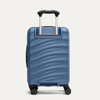 back view of the ensign blue travelpro maxlite air v2 hardside suitcase showing the textured polycarbonate shell and reinforced corner guards.