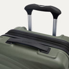 Close-up of Travelpro Maxlite Air V2 in Slate Green, showing PowerScope Lite Handle and low-profile top carry handle.
