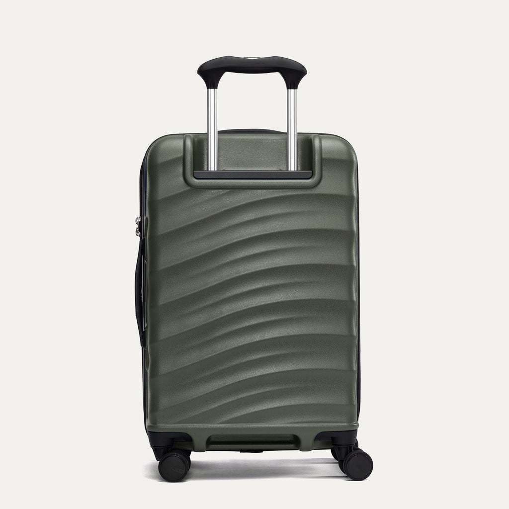 Rear view of Travelpro Maxlite Air V2  Expandable Spinner in Slate Green, featuring PowerScope Lite Handle.

