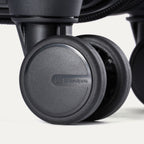 Close-up of Travelpro Maxlite Air V2 Spinner wheel, showing durable 360° Spinner Wheels designed for smooth, multidirectional mobility.
