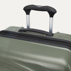 Close-up of Travelpro Maxlite Air V2 in Slate Green, showing PowerScope Lite Handle and low-profile top carry handle.

