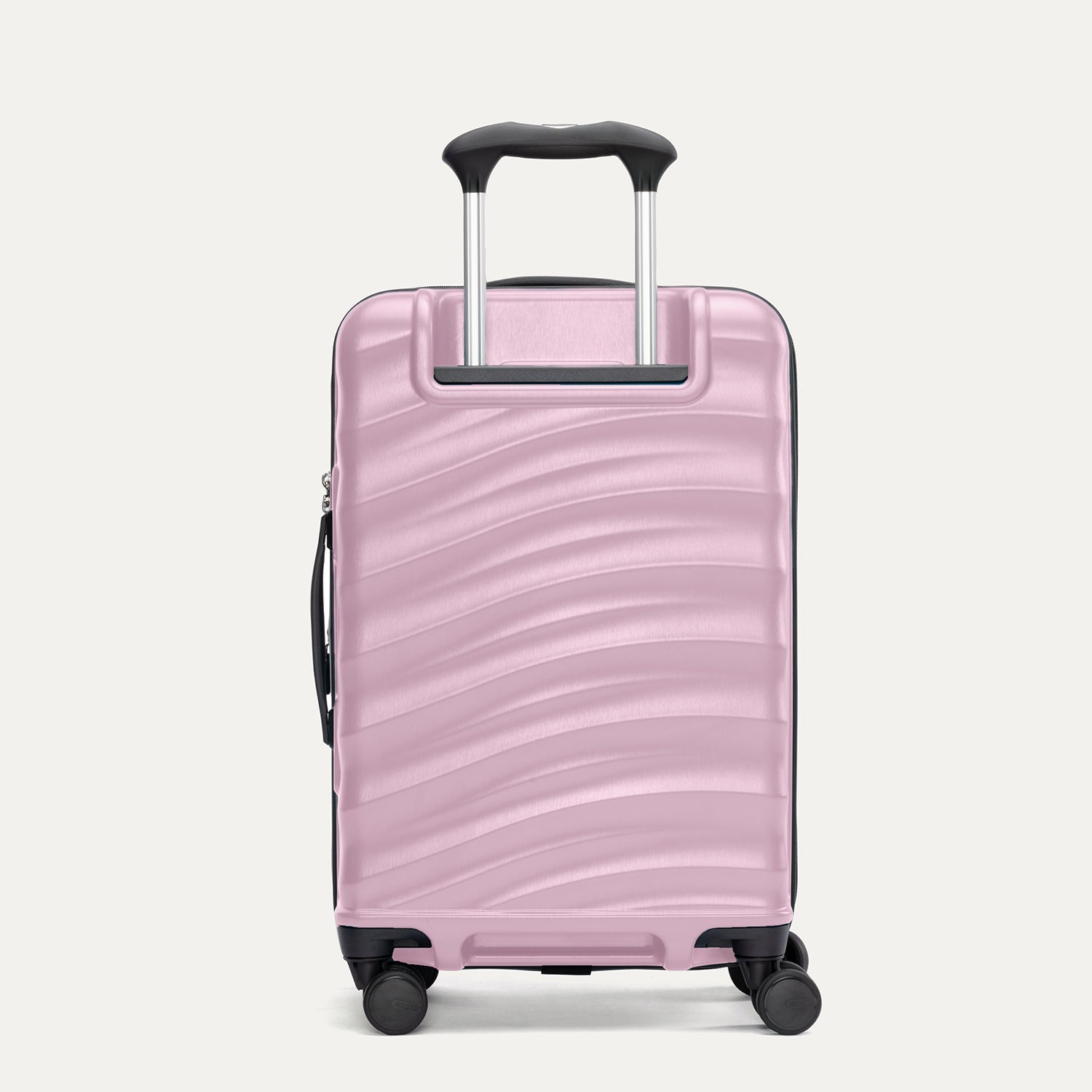 Rear view of Travelpro Maxlite Air V2 Carry-On Hardside Spinner in Forever Pink, featuring a PowerScope Lite Handle and 360° Spinner Wheels.
