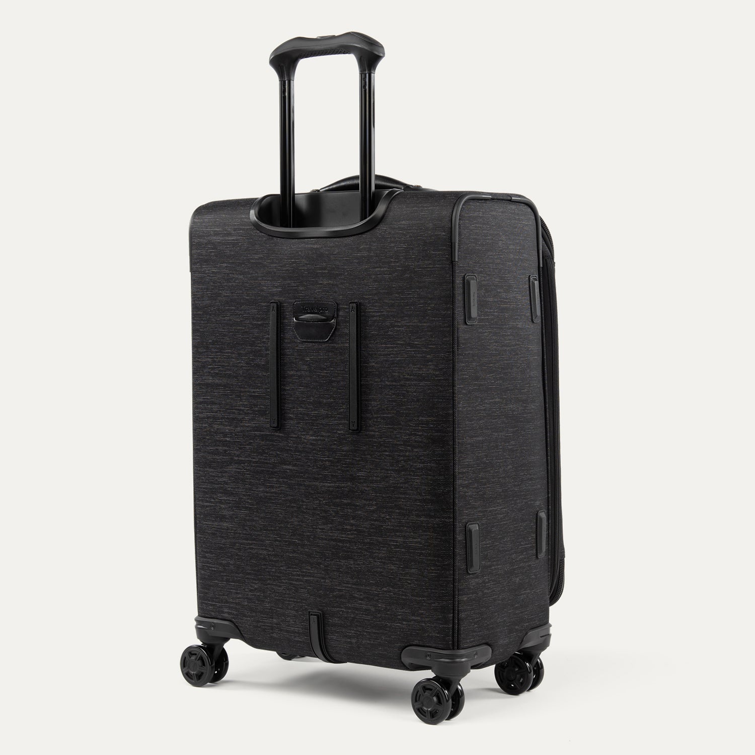 Black suitcase on a white background