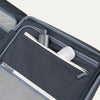 Close-up of Travelpro Platinum Elite Hardside Spinner showing interior zippered pocket with toiletries stored inside.