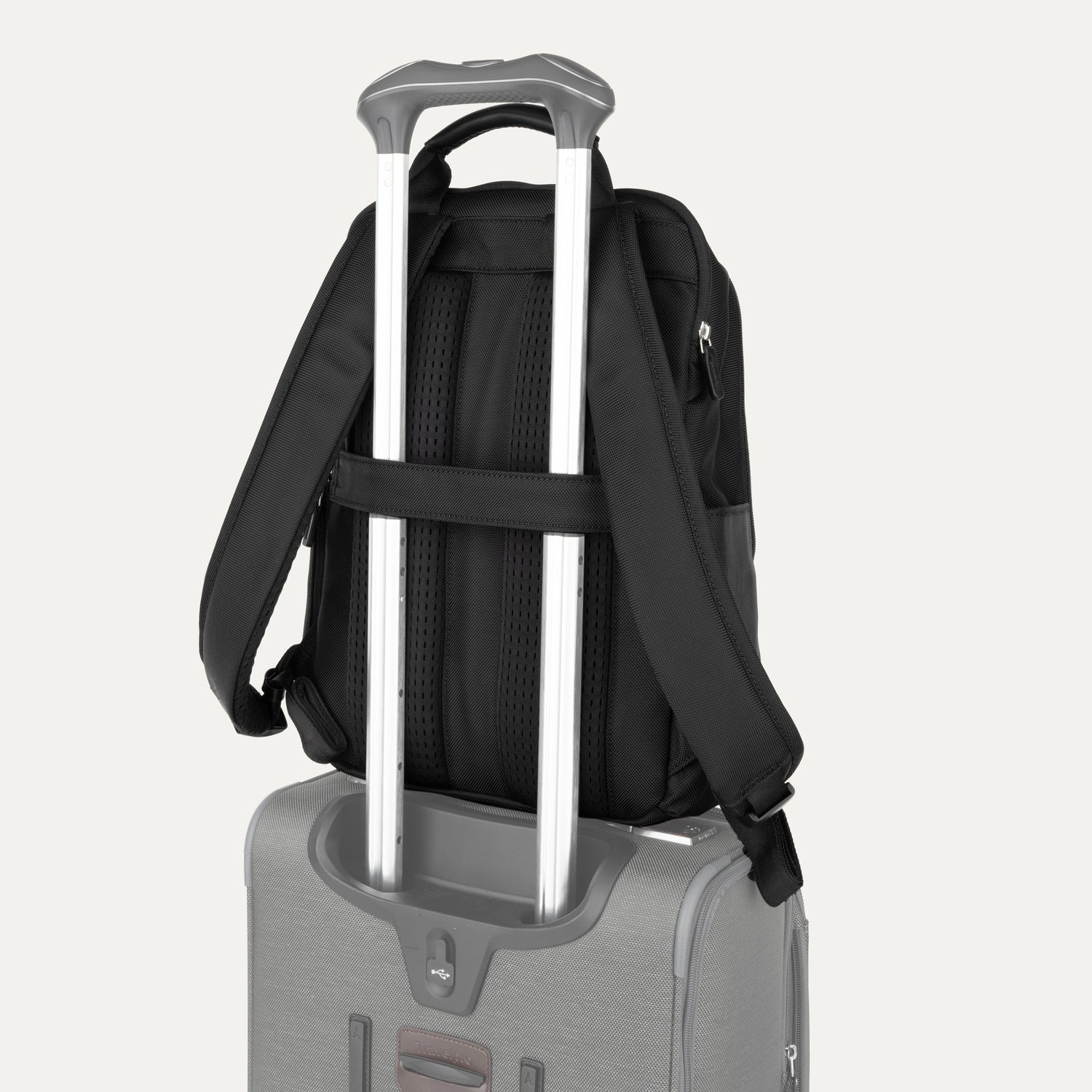 backpack with external laptop pocket Travelpro Platinum Elite Carry-On /Slim Backpack Set w/ Built-In USB Port