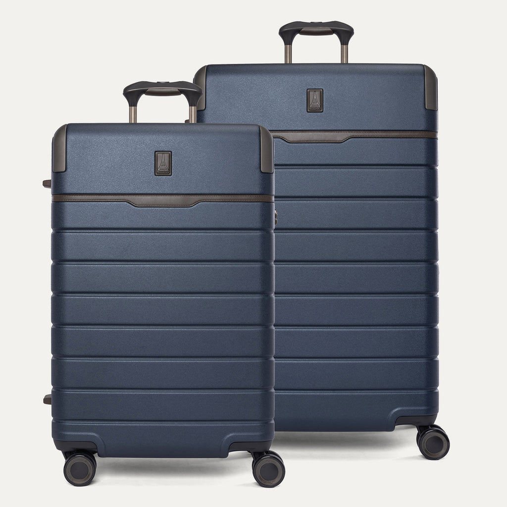 Travelpro Platinum Reserve Medium / Large Check-In Hardside Set in Midnight Trail, both pieces shown together