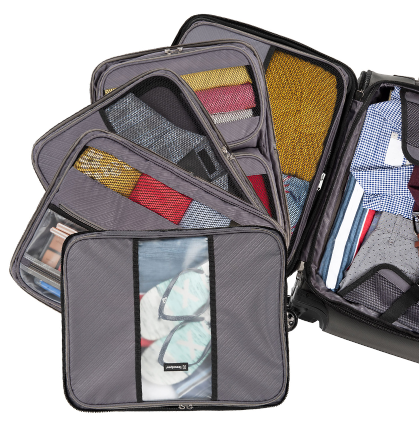 crew versapack luggage inserts packed with clothing