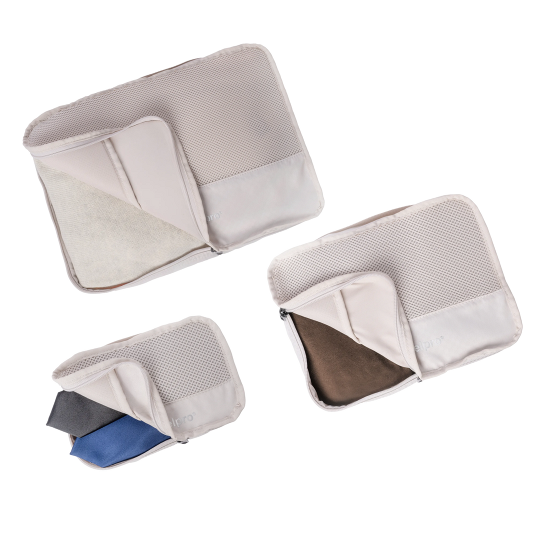 Three packing cubes included with Platinum Reserve