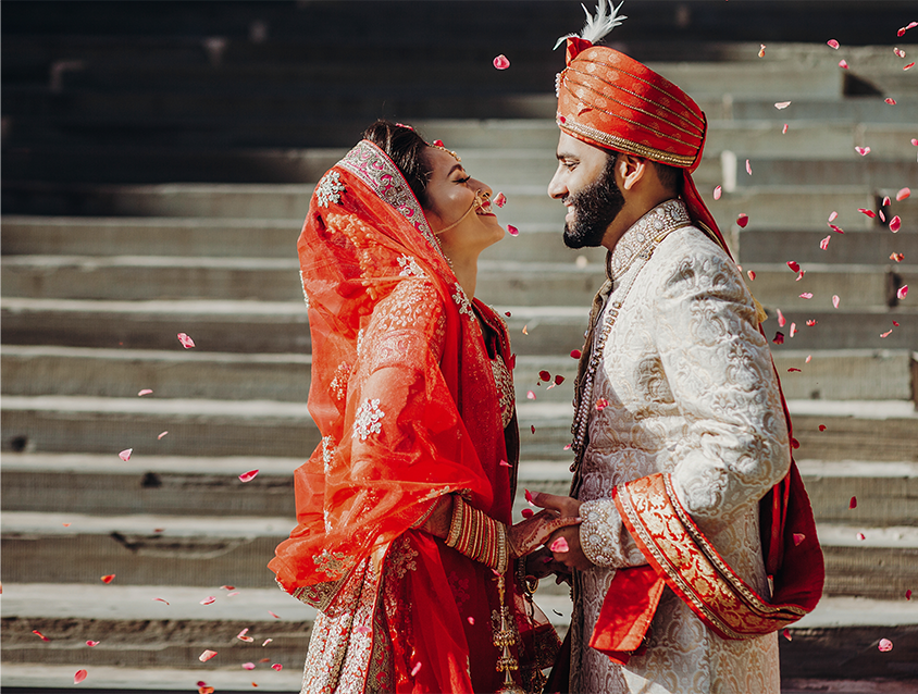indian couple celebrating wedding