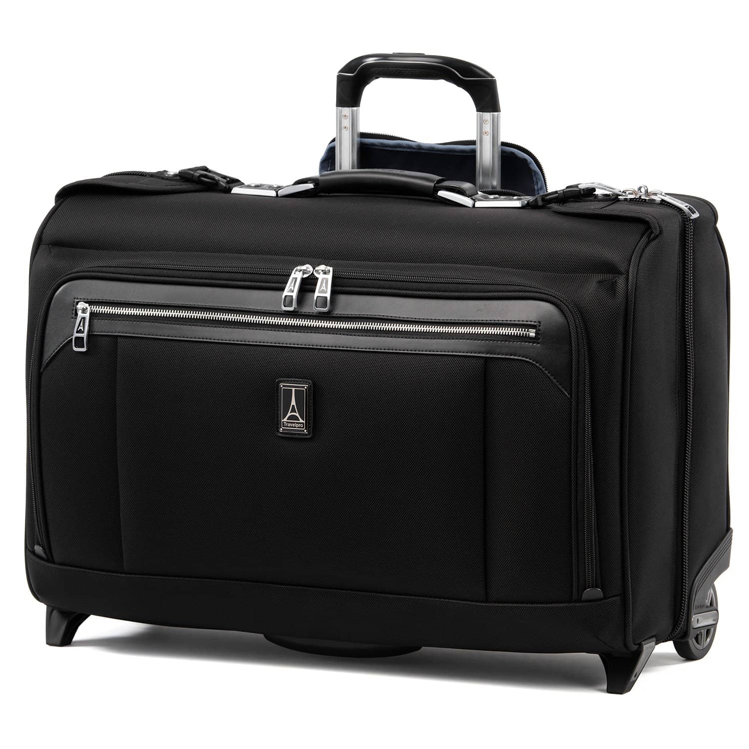 Free Personalized Black Leather Garment Bag Carry-on Garment 